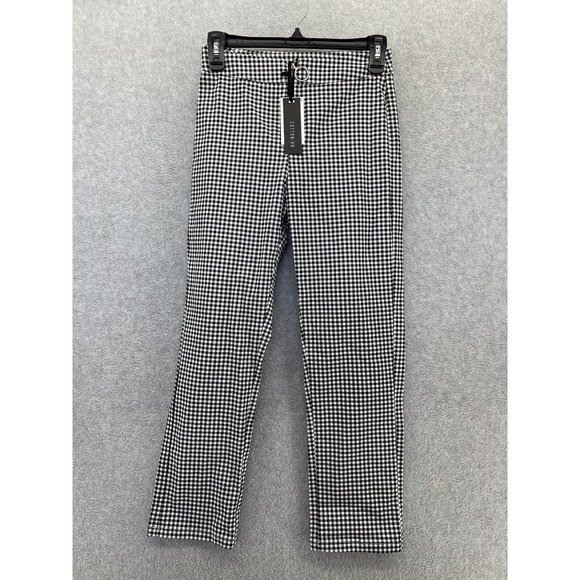 Cotton On Women's Sammi Capri Pants Size 2 Gingham Black White Veronica Check - Picture 1 of 12